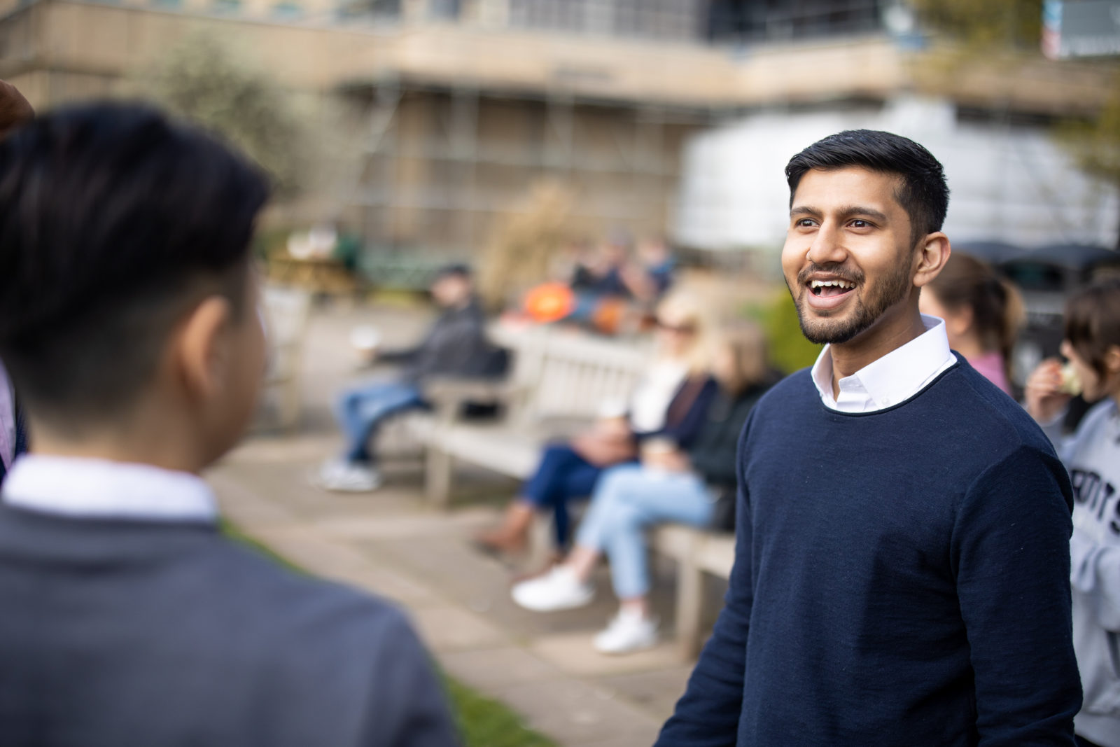 MBA students on campus