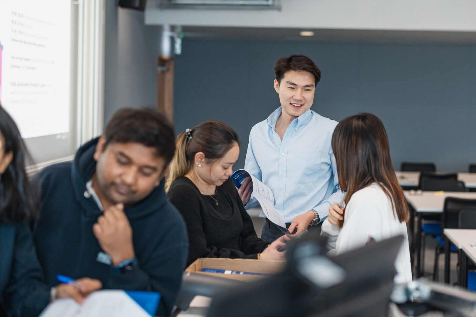 Some MBA students in class